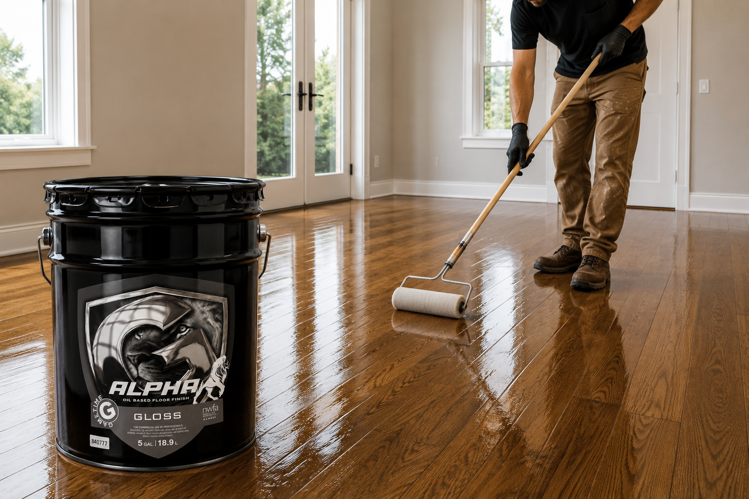 Alpha Oil-Based Residential Floor Finish Gloss 5 Gal