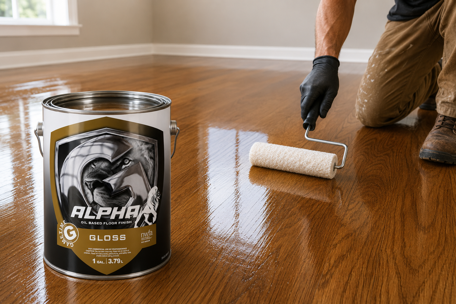 Alpha Oil-Based Residential Floor Finish Gloss 1 Gal