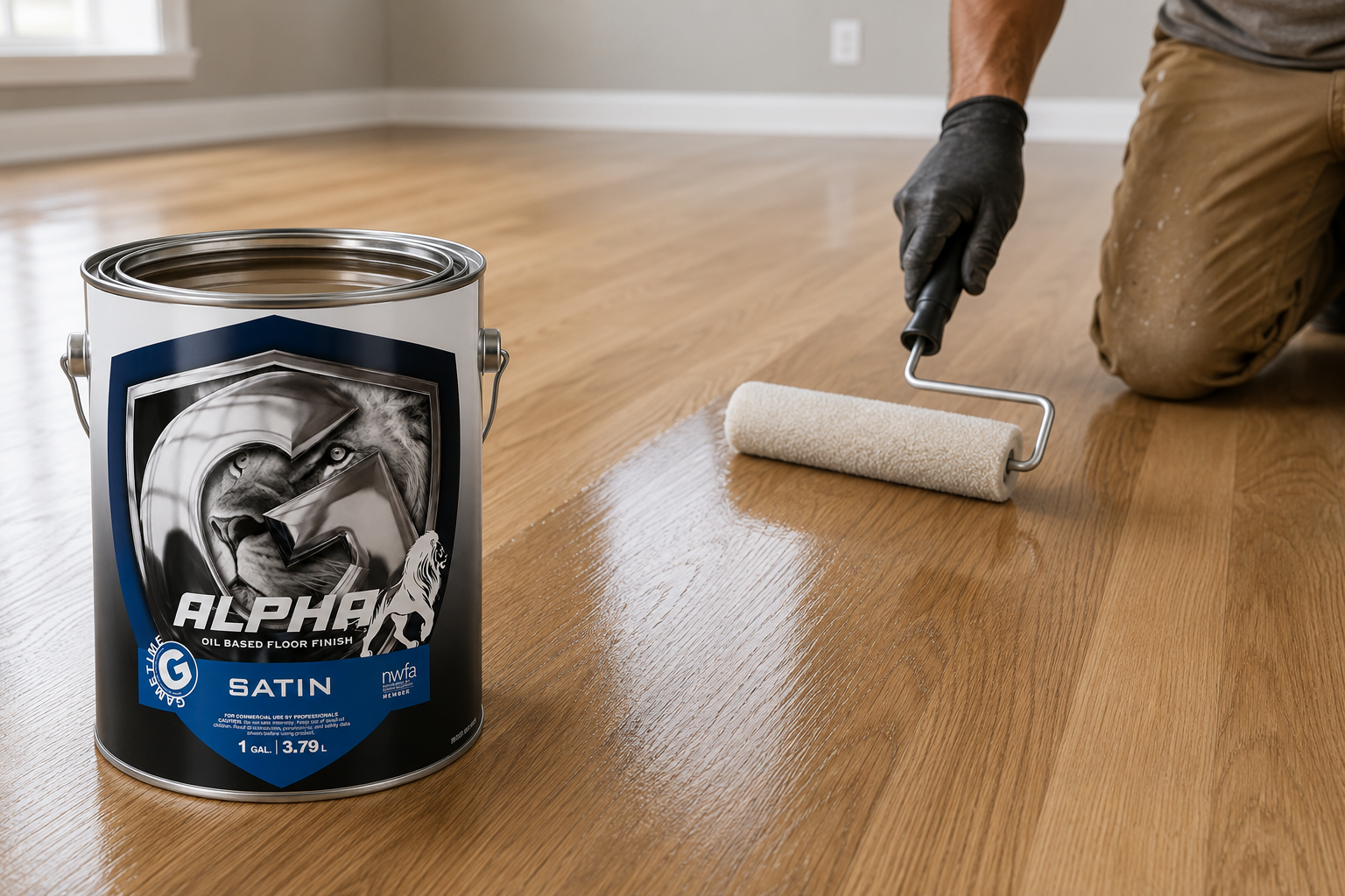 Alpha Oil-Based Residential Floor Finish Satin 1 Gal
