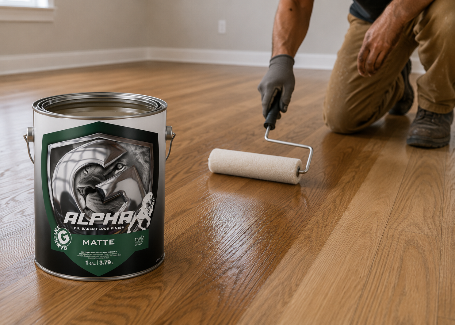 Alpha Oil-Based Residential Floor Finish Matte 1 Gal
