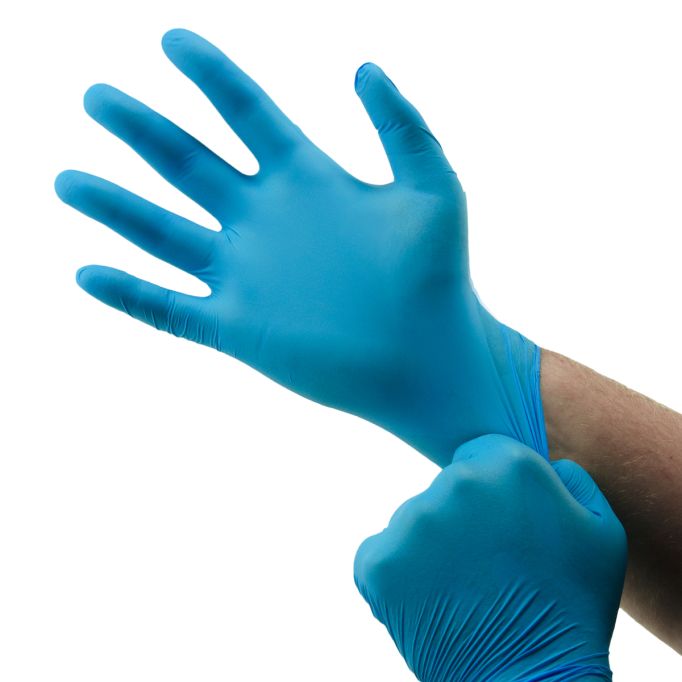 Boss Mil Nitrile Disposable Gloves Blue Medium (100 Pack)