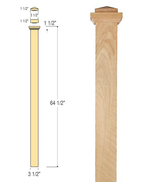 C-4075-50 Landing Box Newel - Removable Cap