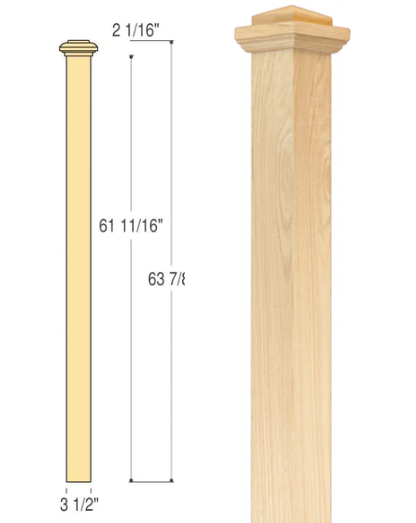 C-4077 Landing Box Newel Red oak