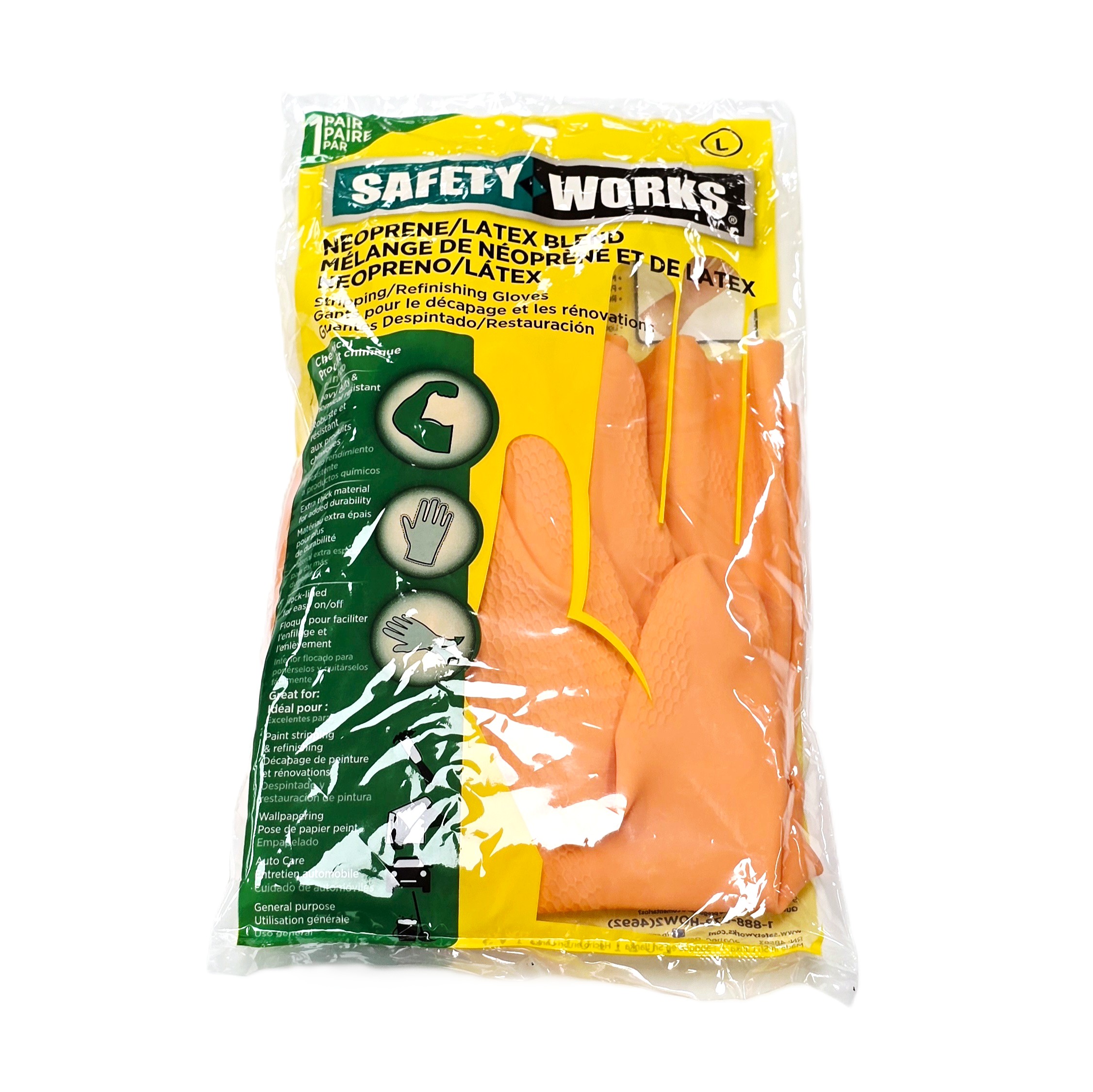 Safety Works Stripping Gloves Orange 28 Mil Large