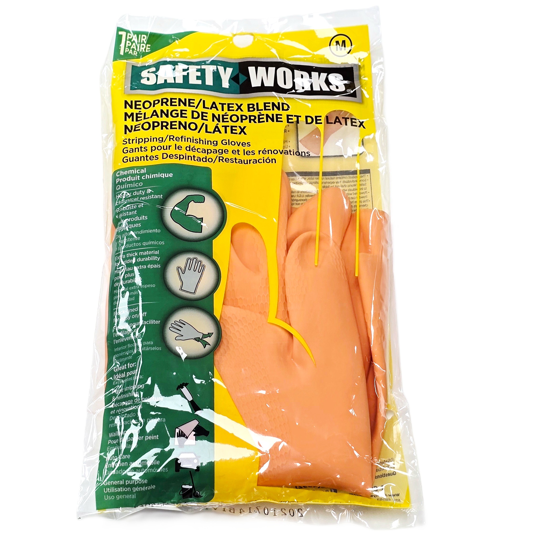 Safety Works Stripping Gloves Orange 28 Mil Medium