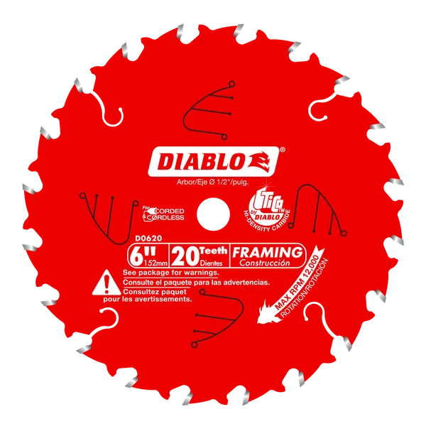 Diablo Framing Circular Saw Blade 6 in 20T