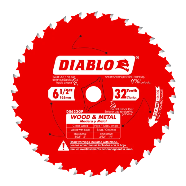 Diablo Carbide Circular Saw Blade 6-1/2 in 32T