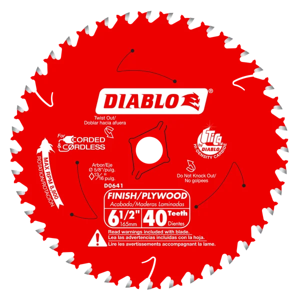Diablo Finish Trim Blade 6-1/2 in 40T