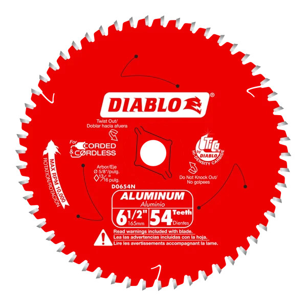 Diablo Aluminum Cutting Blade 6-1/2 in 54T