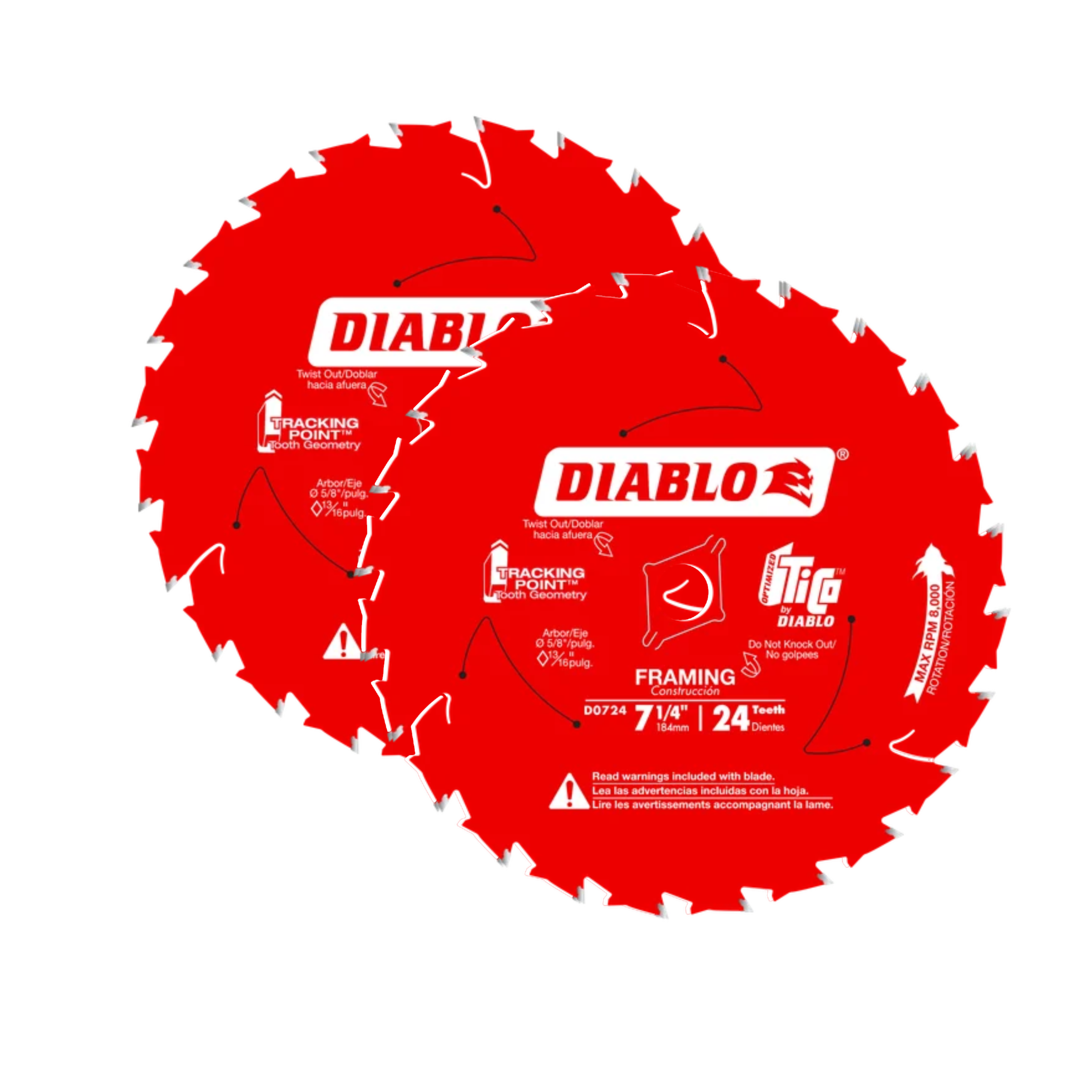 Diablo Framing Circular Saw Blade 7-1/4 in 24T (2 Pack)
