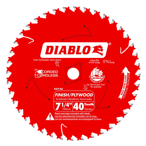Diablo Finish Blade 7-1/4 in 40T