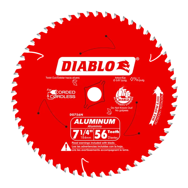 Diablo Aluminum Cutting Blade 7-1/4 in 56T