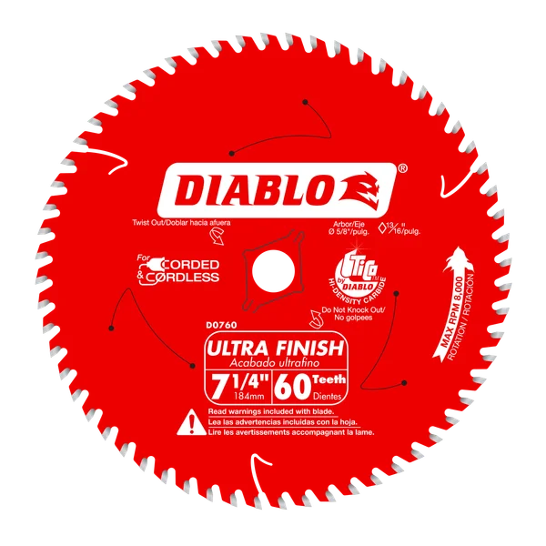 Diablo Ultra Finish Blade 7-1/4 in 60T