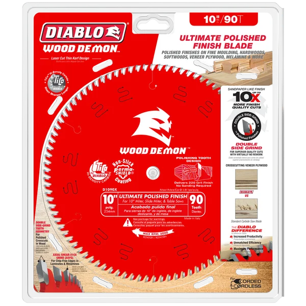 Diablo Ultimate Polished Finish Blade 10 in 90T