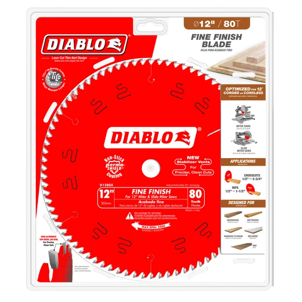 Diablo Fine Finish Blade 12 in 80T