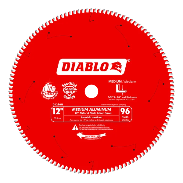 Diablo Medium Aluminum Cutting Blade 12 in 96T
