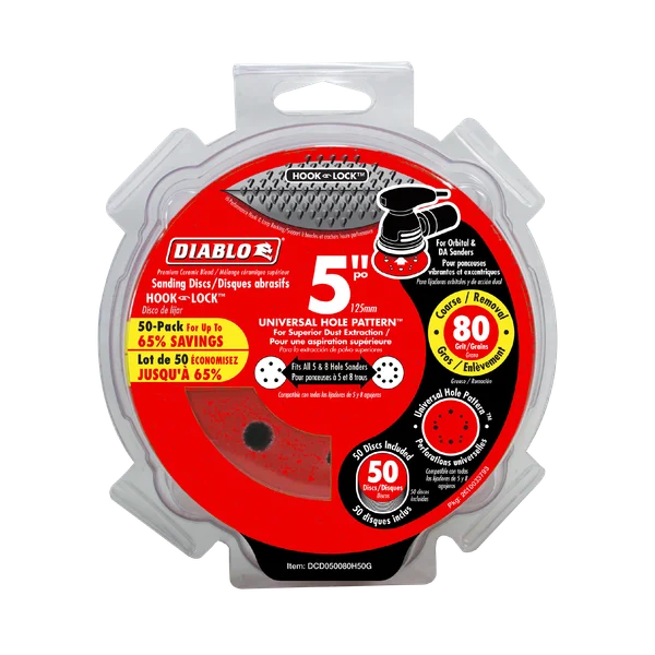 Diablo Hook & Loop ROS Sanding Discs 5 in 80 Grit (50 Pack)