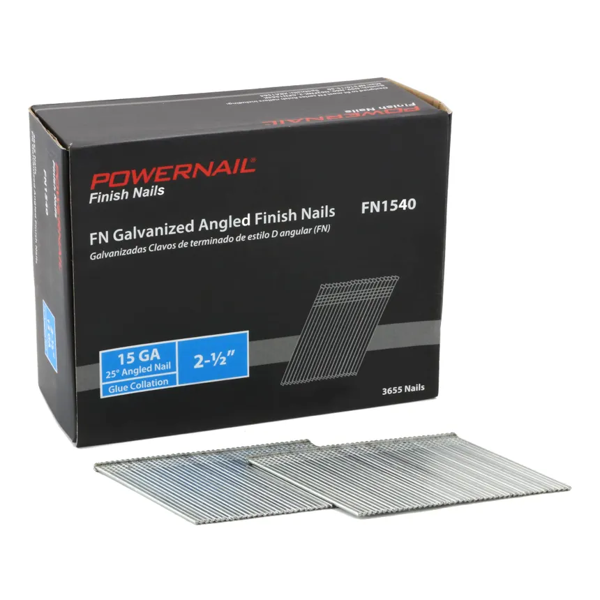 Finish Nails 15 GA 2-1/2 in 25° Angled