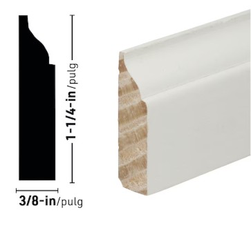 White Pine Primed Door Stop 3/8