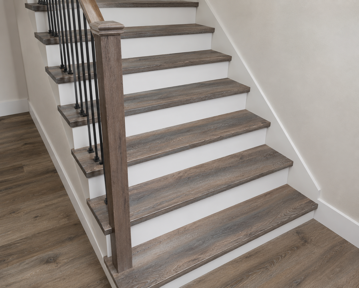 SPC Stair Tread Square with Return - Barrel