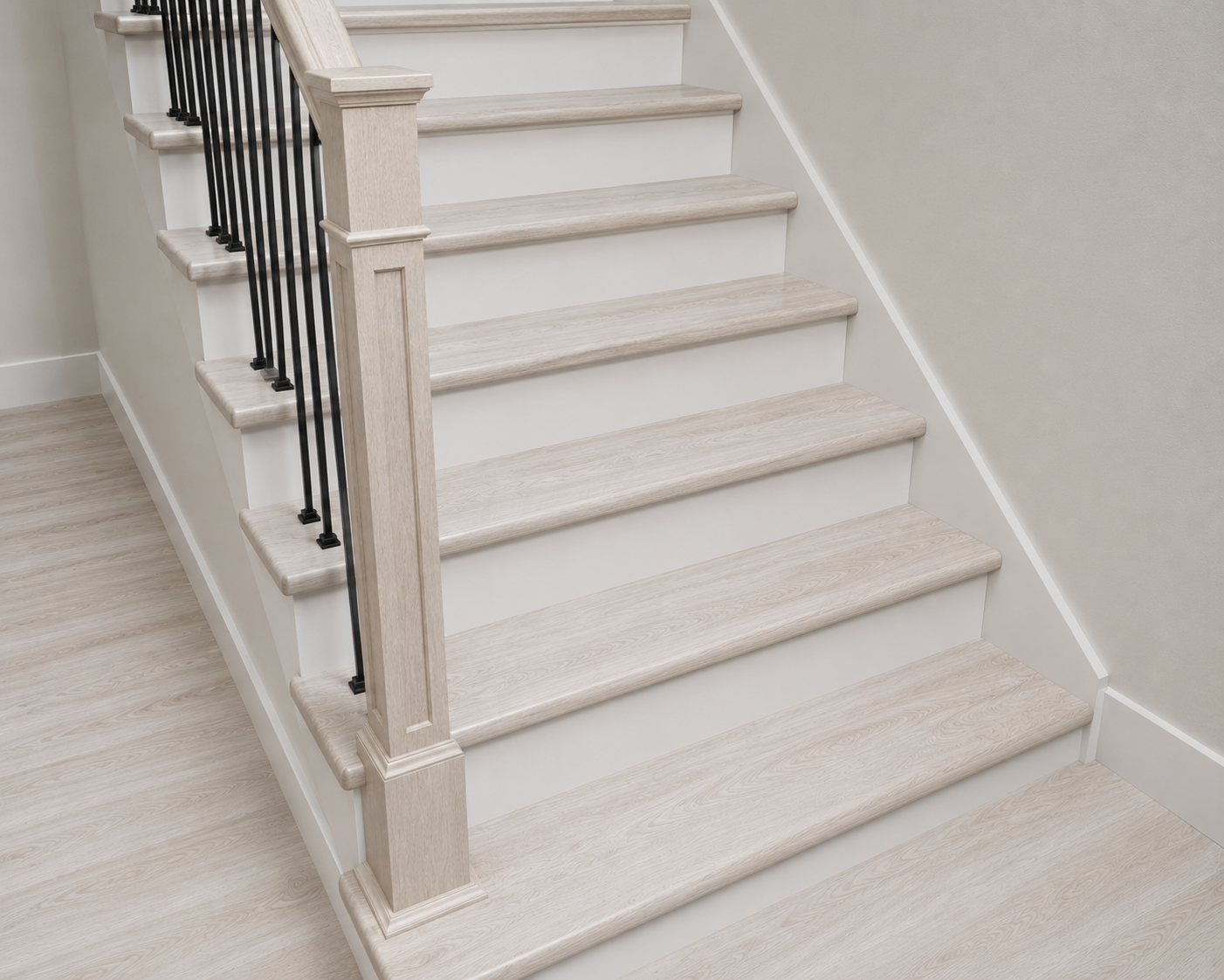 SPC Stair Tread Square with Return - Country White