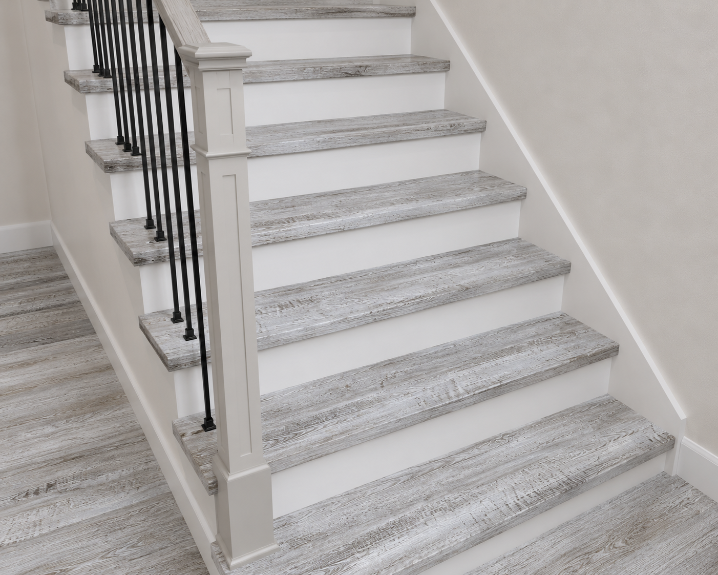 SPC Stair Tread Square with Return - Old White