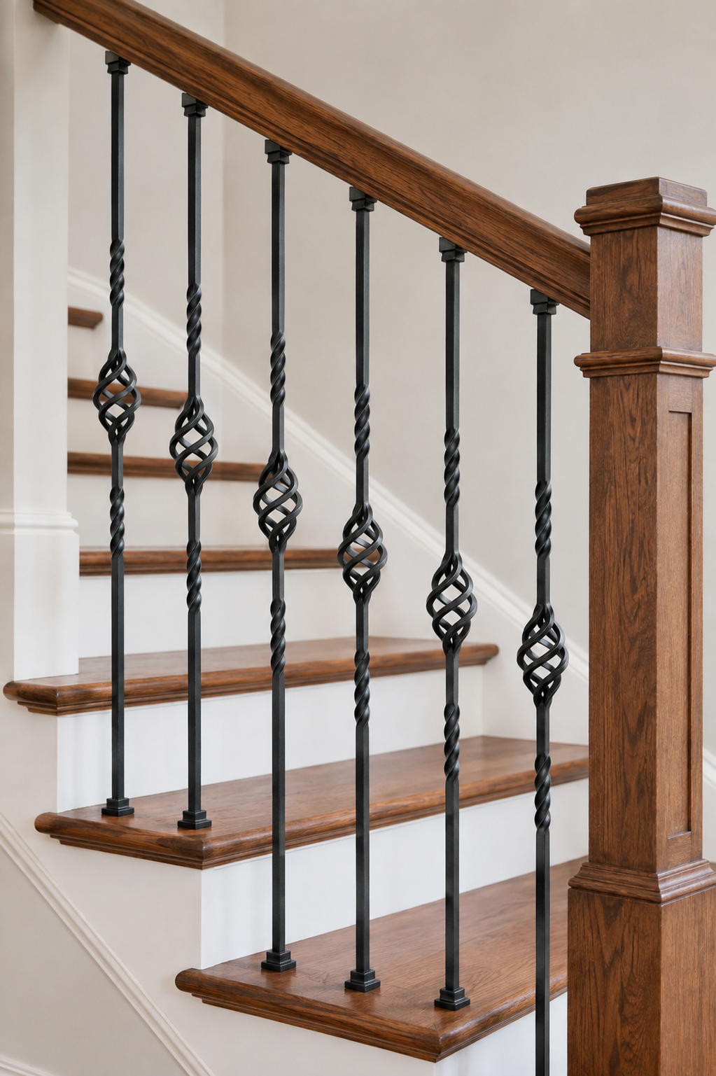 House of Forgings Single Basket Iron Baluster Satin Black