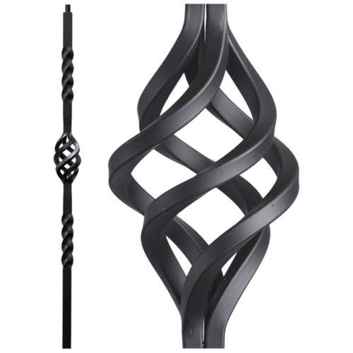 House of Forgings Single Basket Iron Baluster Satin Black
