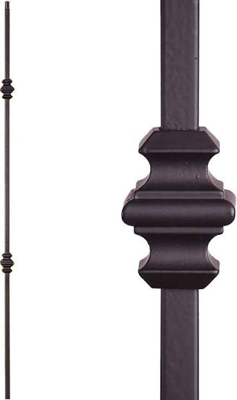 House of Forgings Double Knuckle Iron Baluster Satin Black