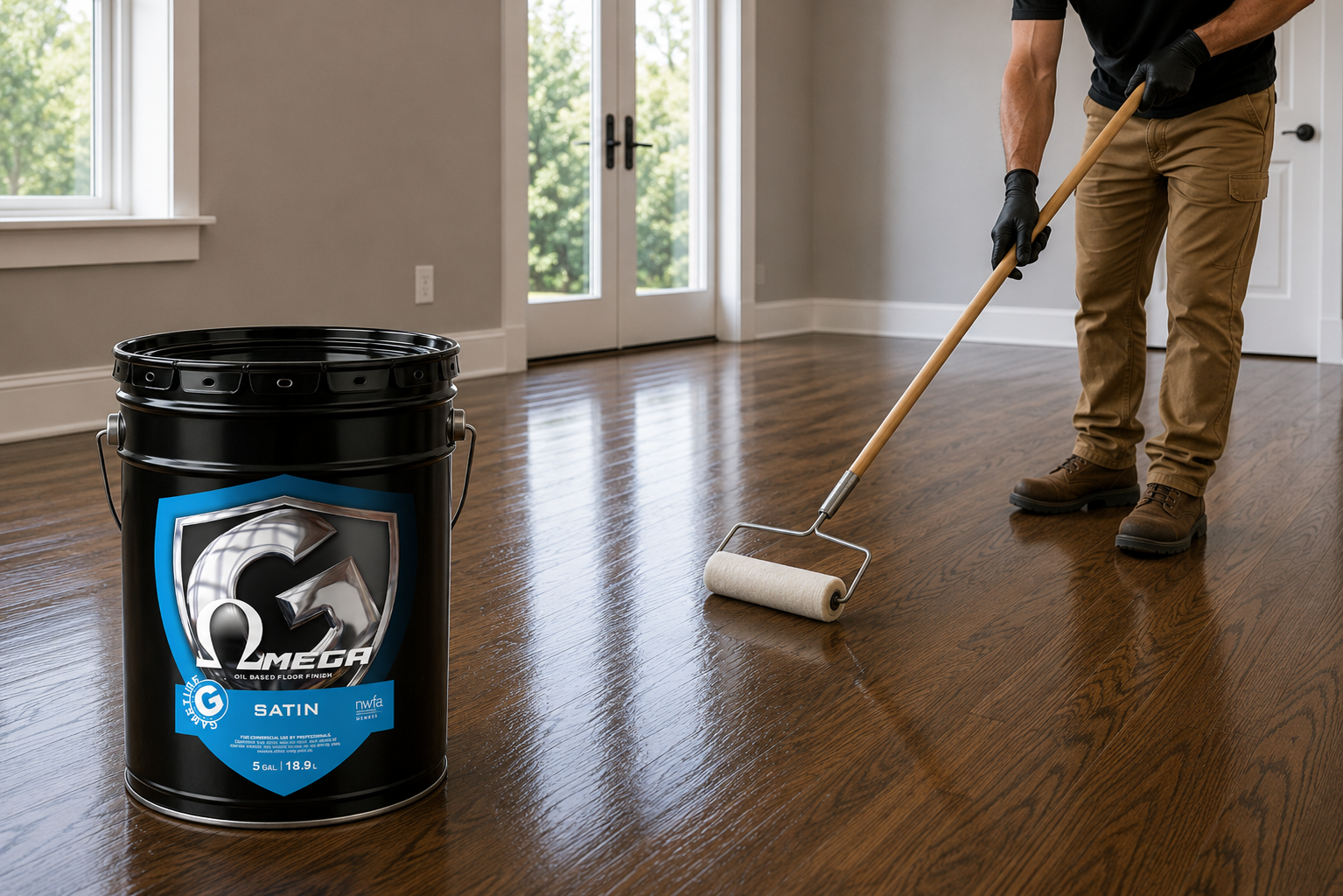 Omega Oil-Based Residential Floor Finish Satin 5 Gal