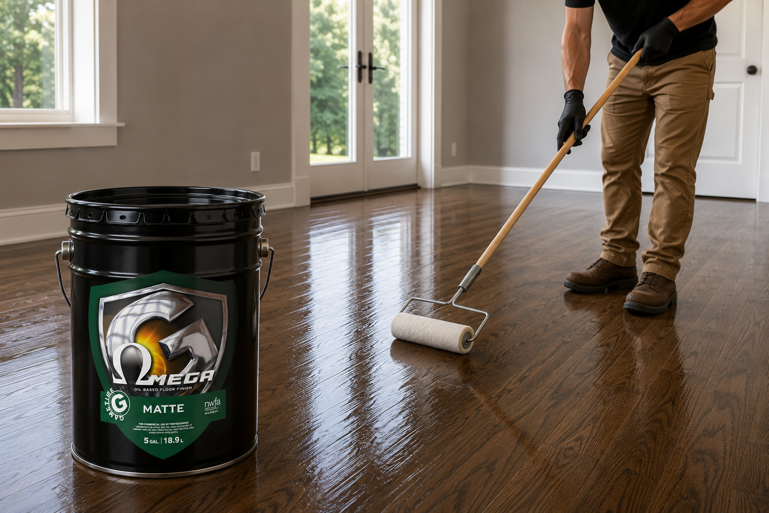Omega Oil-Based Residential Floor Finish Matte 5 Gal