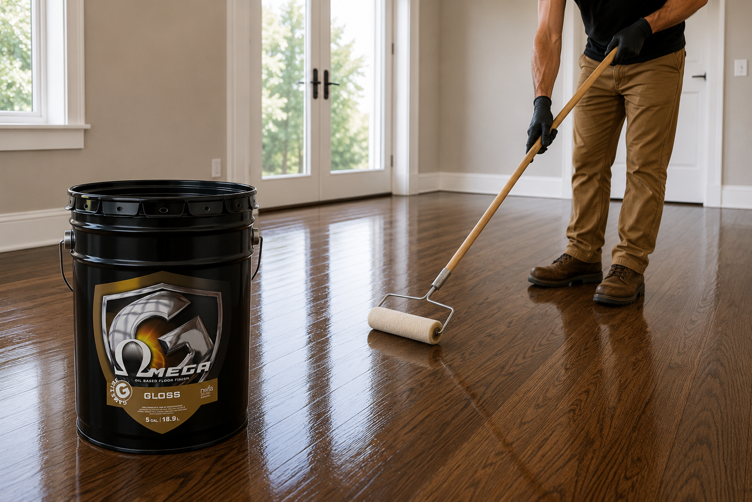 Omega Oil-Based Residential Floor Finish High Gloss 5 Gal