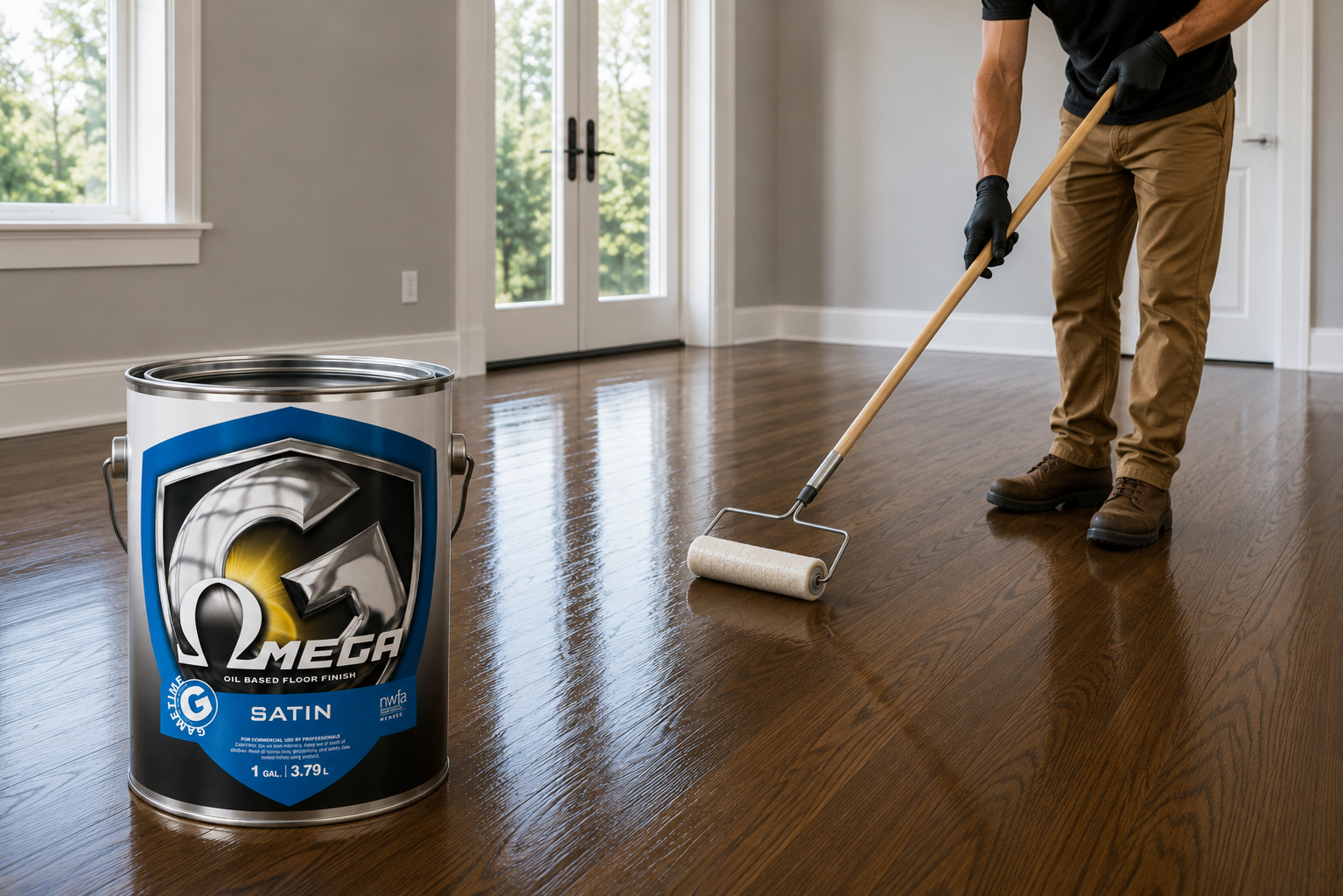 Omega Oil-Based Residential Floor Finish Satin 1 Gal