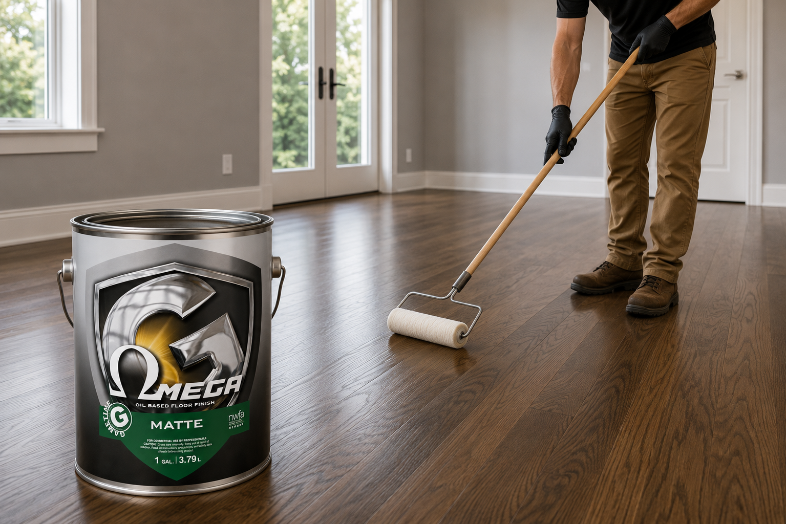 Omega Oil-Based Residential Floor Finish Matte 1 Gal