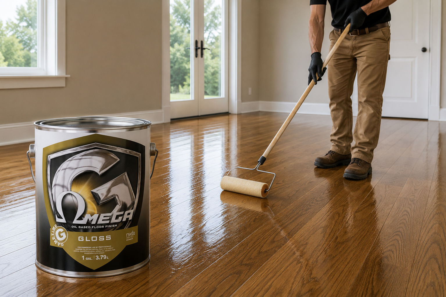 Omega Oil-Based Residential Floor Finish High Gloss 1 Gal