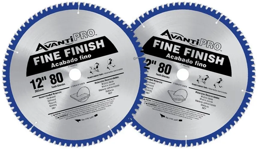 Avanti Pro Circular Saw Blade 12 in 80-Tooth Fine Finish (2 Pack)