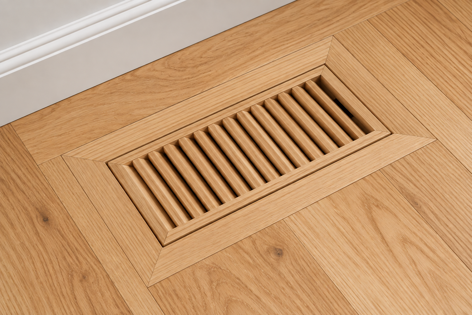 Red Oak Roundover Floor Vent