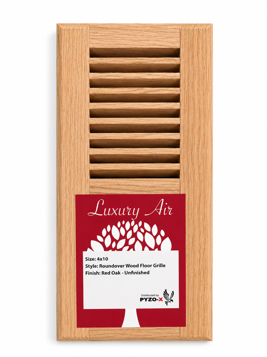 Red Oak Roundover Floor Vent 4 in x 10 in