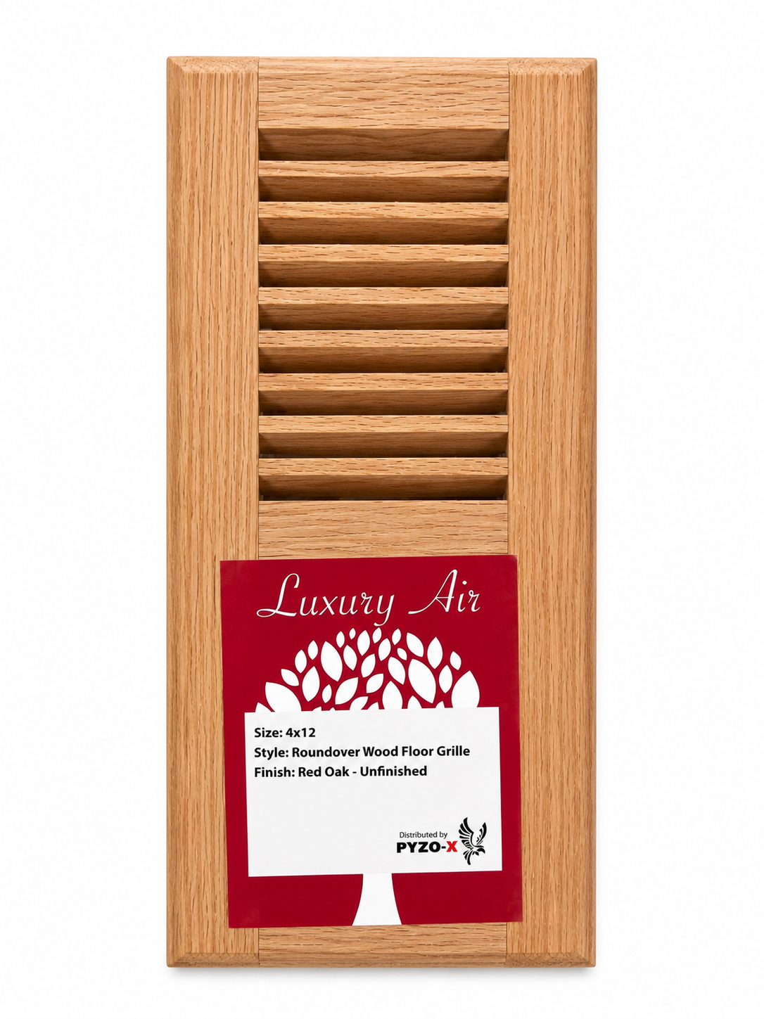 Red Oak Roundover Floor Vent 4 in x 12 in