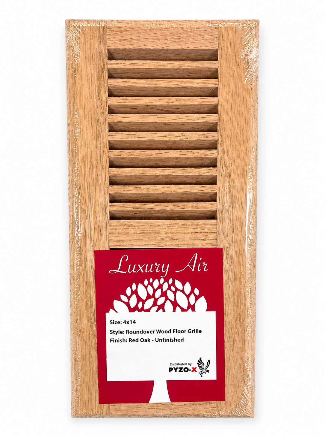 Red Oak Roundover Floor Vent 4 in x 14 in