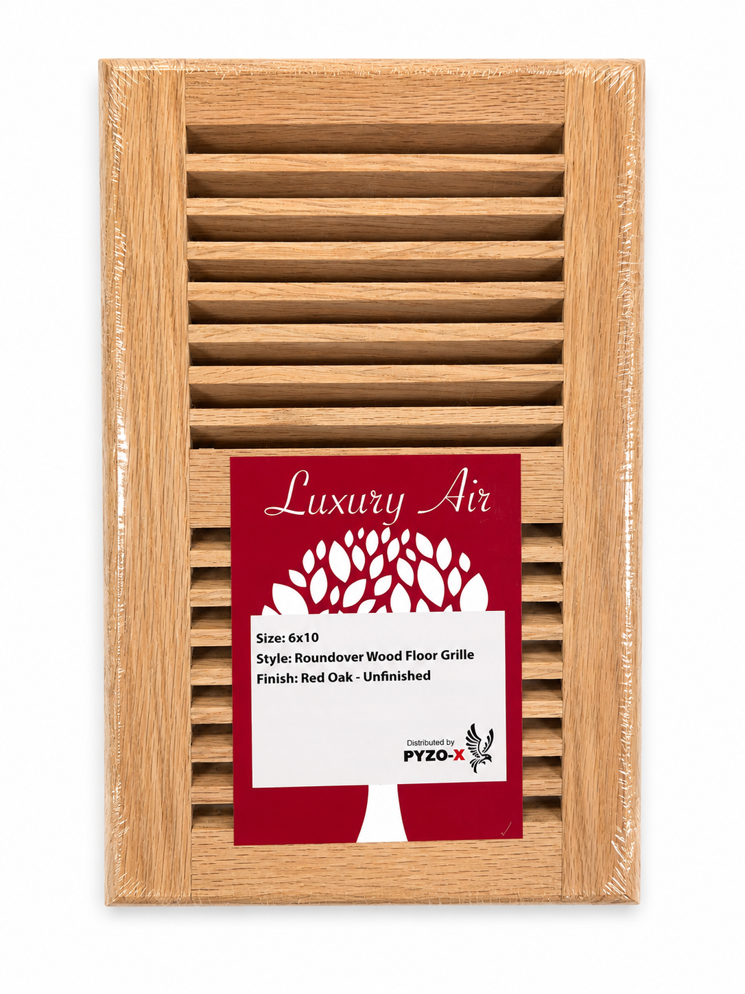 Red Oak Roundover Floor Vent 6 in x 10 in