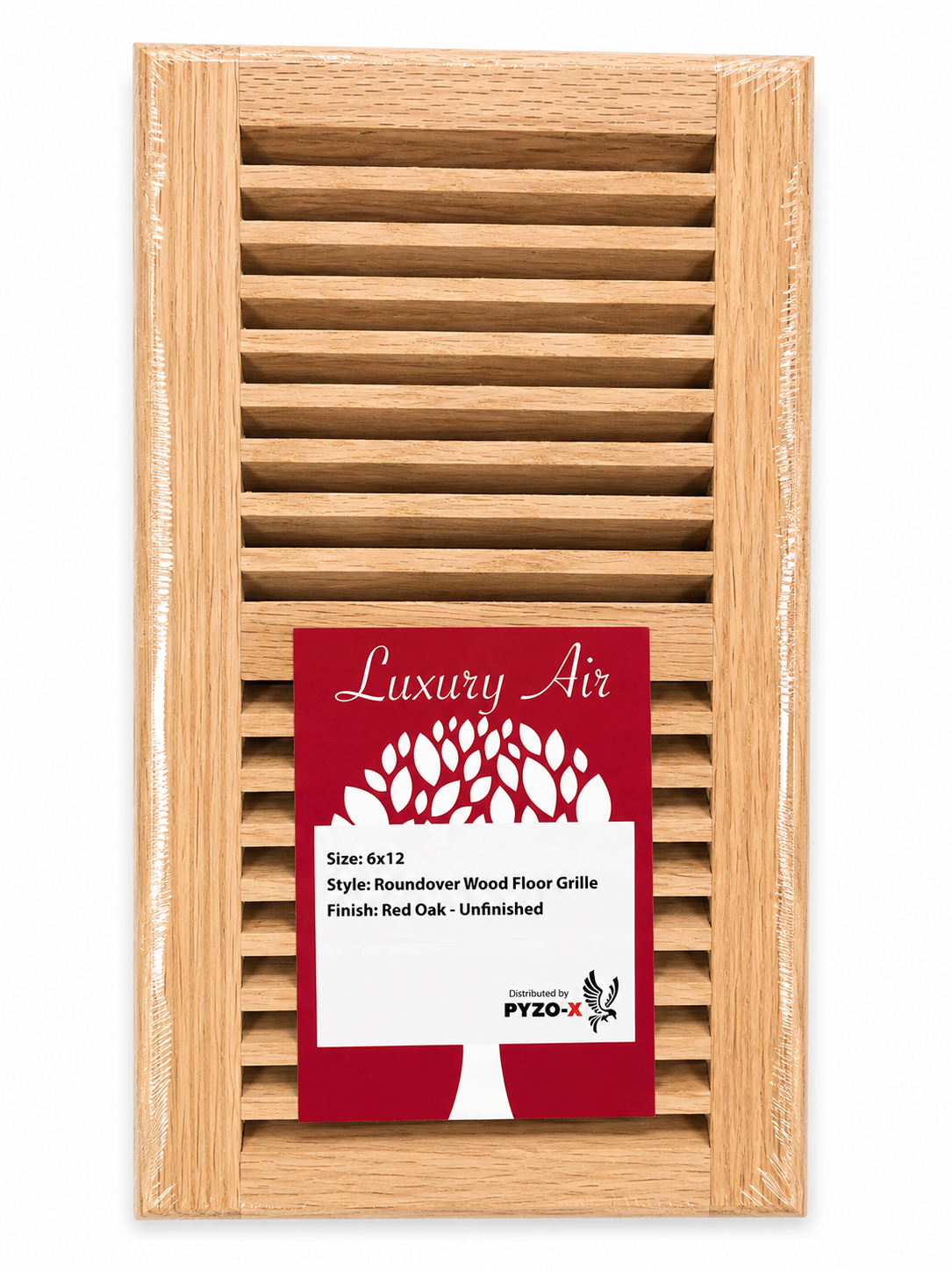 Red Oak Roundover Floor Vent 6 in x 12 in