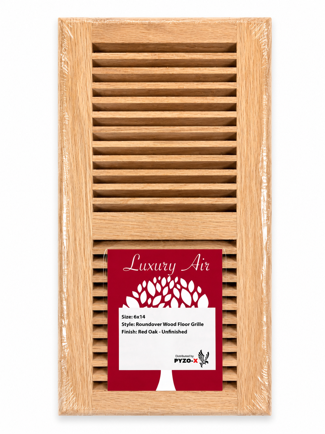Red Oak Roundover Floor Vent6 in x 14 in