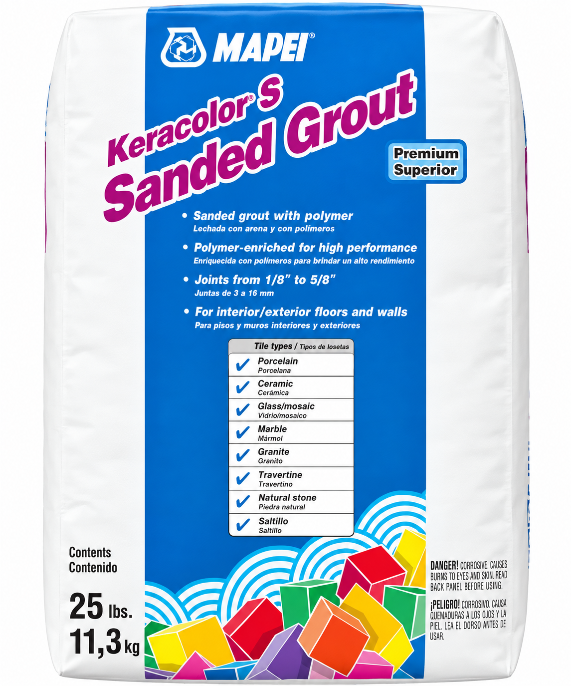 Mapei Sanded Grout 25lbs/BONE