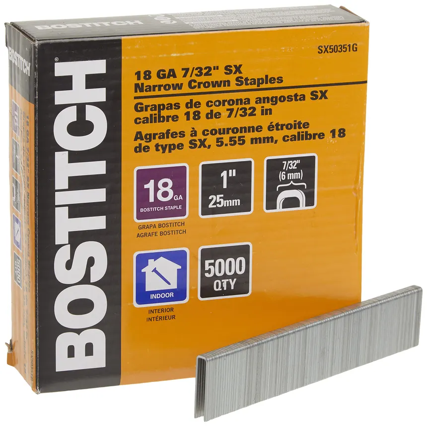 Bostitch Galvanized Staples 18 GA 1 in Crown