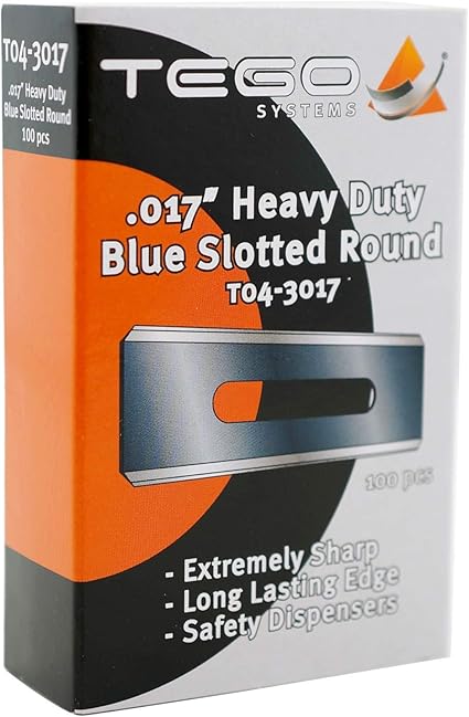 Tego Heavy Duty Blue Slotted Round Blades .017 in (100 Pack)