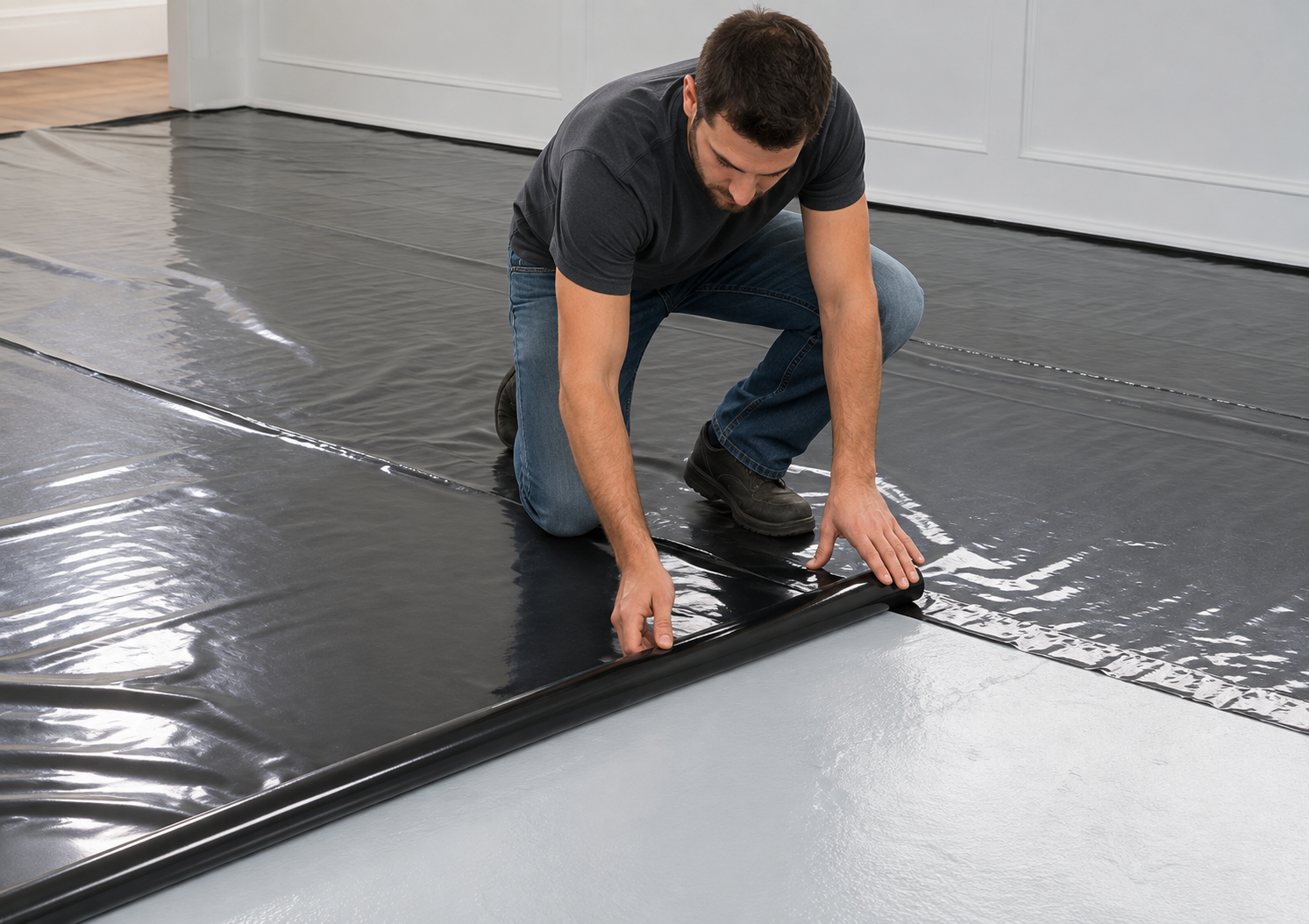 Moisture Barrier Poly Underlayment Film Black